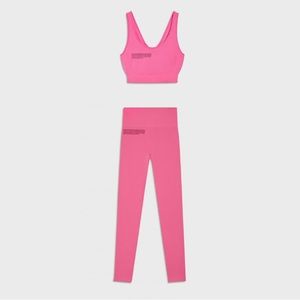 New Pangaia Flamingo Pink Sport Stretchy Bra (L) and Leggings (M)